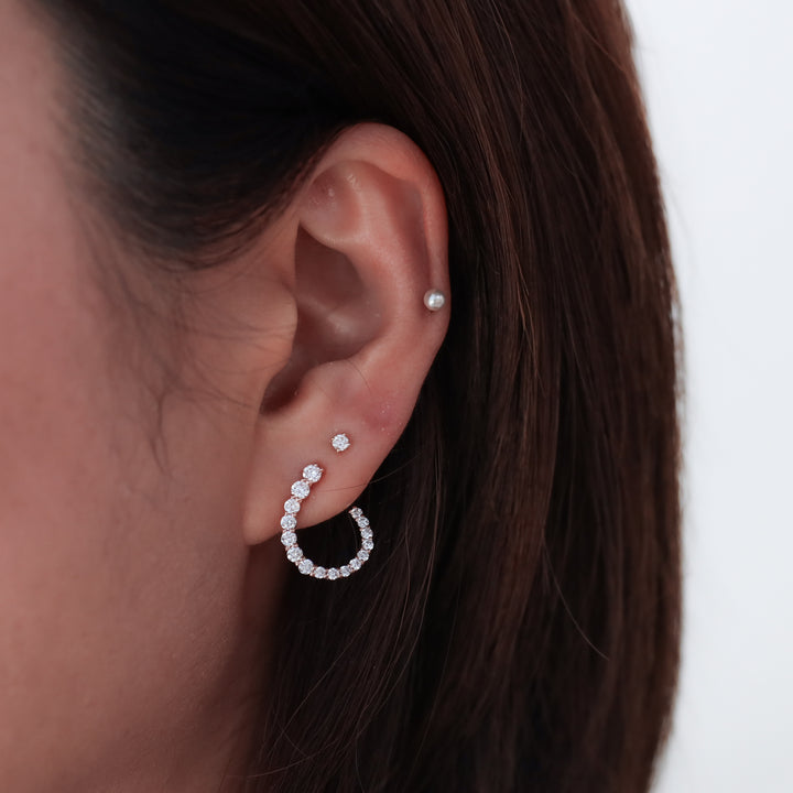 Twist Open Circle Earrings in 14K Solid Gold