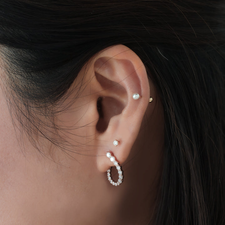 Twist Open Circle Earrings in 14K Solid Gold
