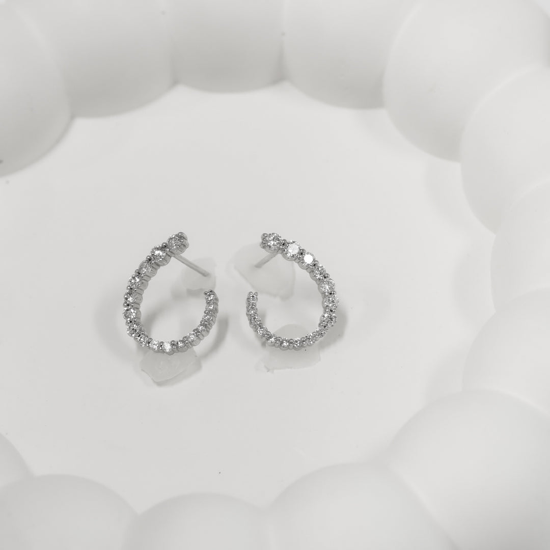 Twist Open Circle Earrings in 14K Solid Gold