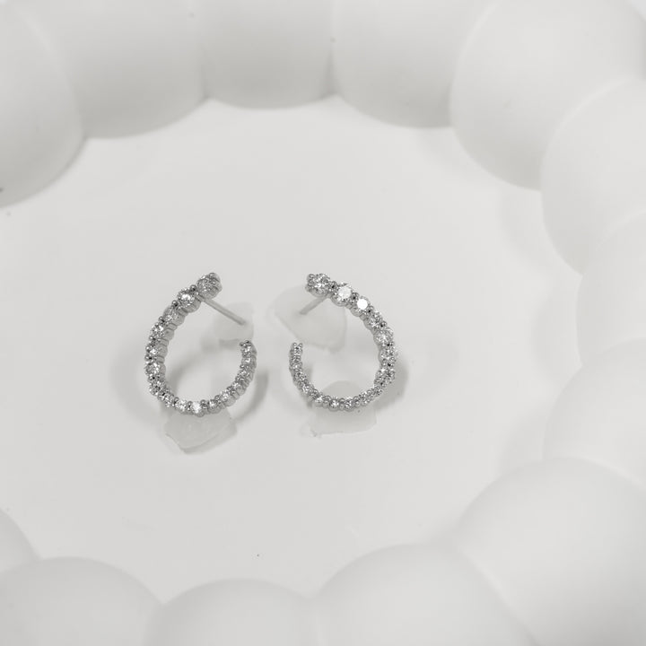 Twist Open Circle Earrings in 14K Solid Gold