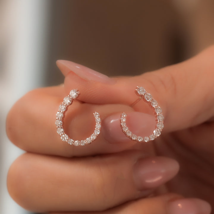 Twist Open Circle Earrings in 14K Solid Gold