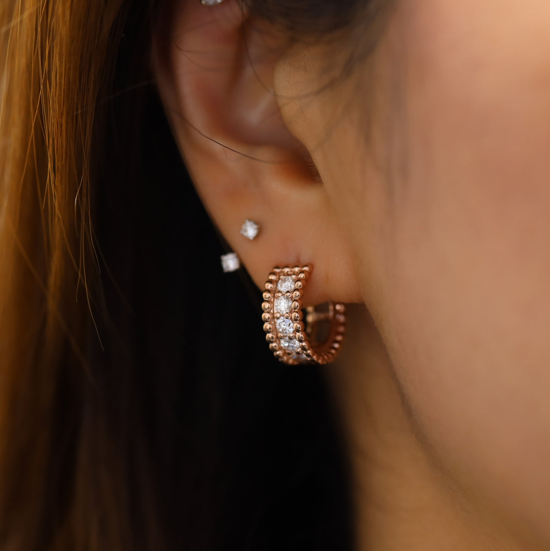 Beaded Eternity Lab Diamond Hoop Earrings Maxi