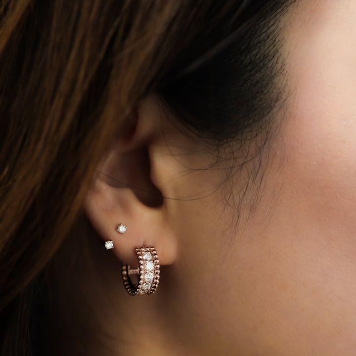 Beaded Eternity Lab Diamond Hoop Earrings Maxi