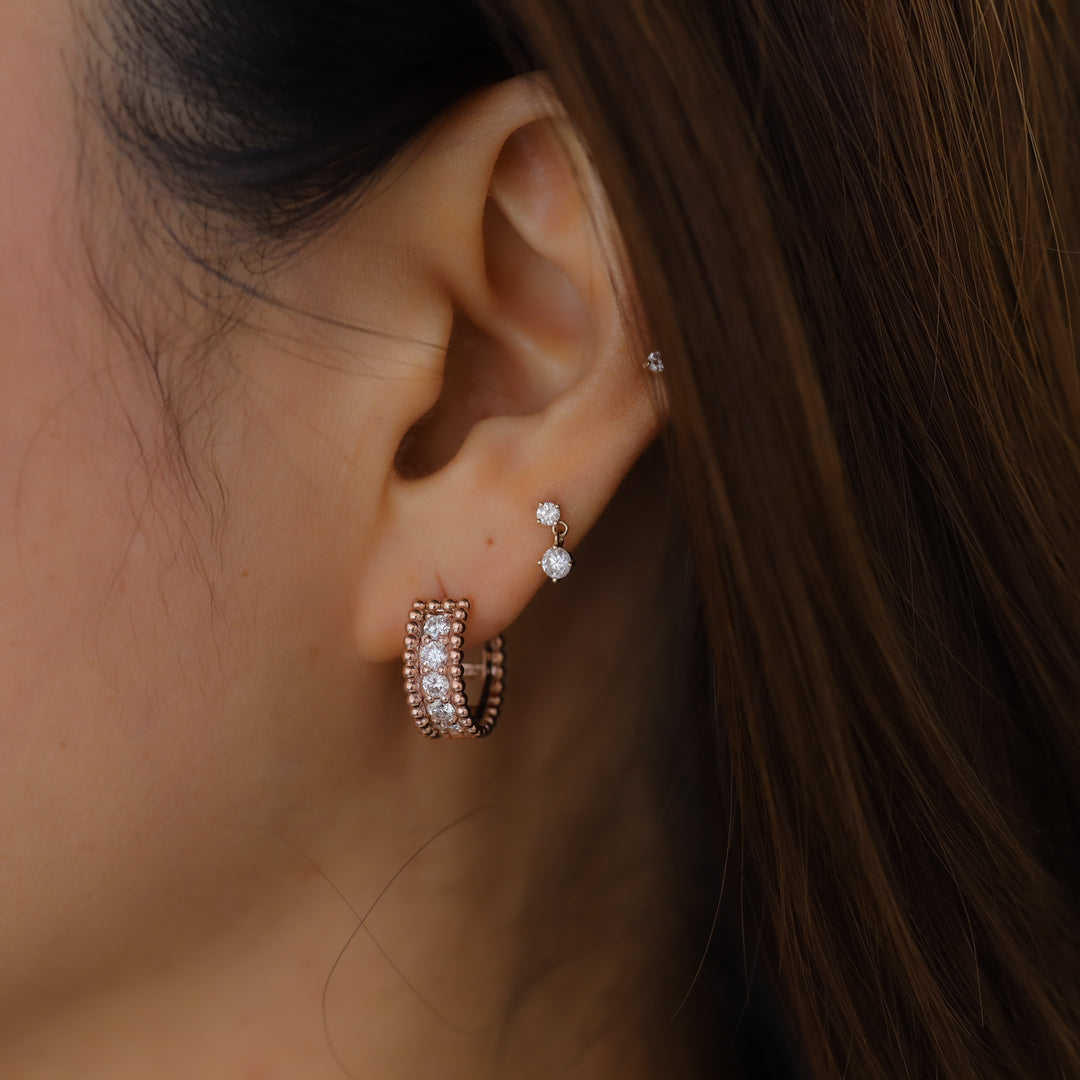 Beaded Eternity Lab Diamond Hoop Earrings Maxi