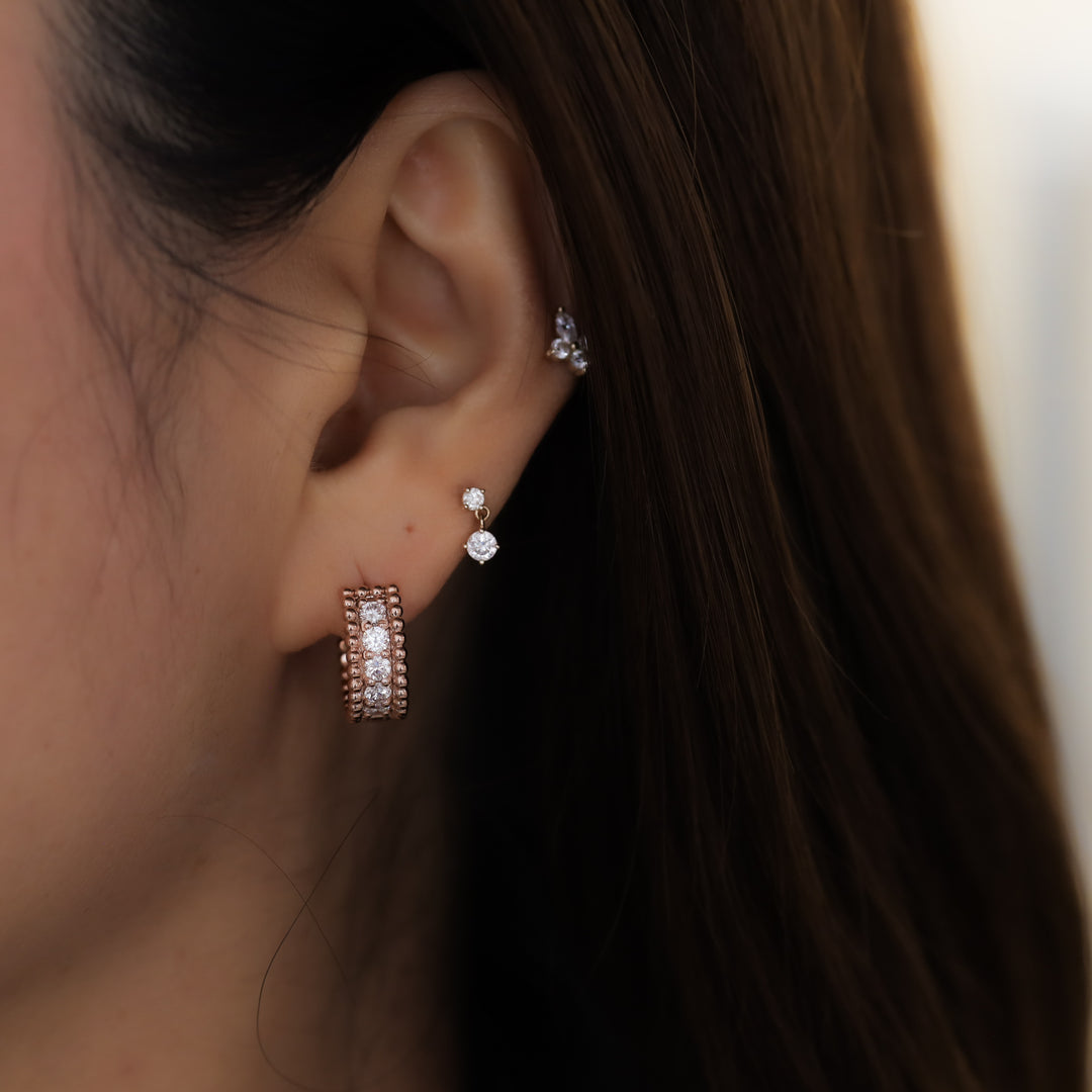 Beaded Eternity Lab Diamond Hoop Earrings Maxi