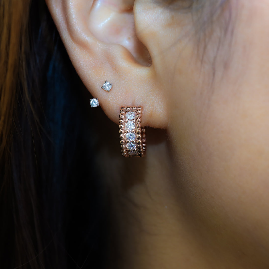 Beaded Eternity Lab Diamond Hoop Earrings Maxi