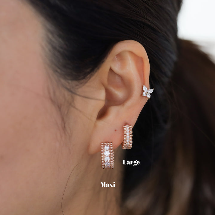 Beaded Eternity Lab Diamond Hoop Earrings Maxi