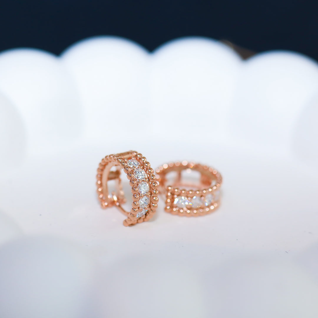 Beaded Eternity Lab Diamond Hoop Earrings Maxi