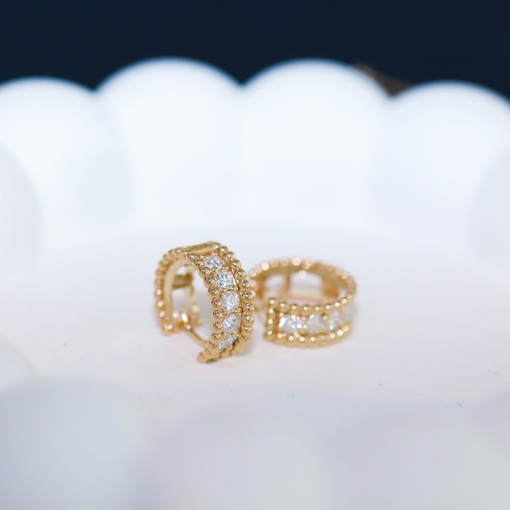 Beaded Eternity Lab Diamond Hoop Earrings Maxi