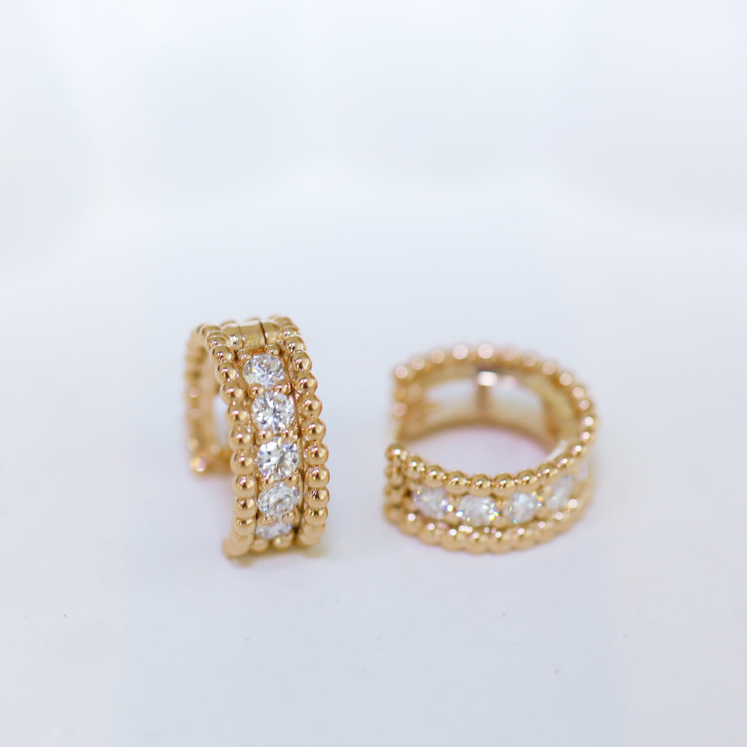 Beaded Eternity Lab Diamond Hoop Earrings Maxi