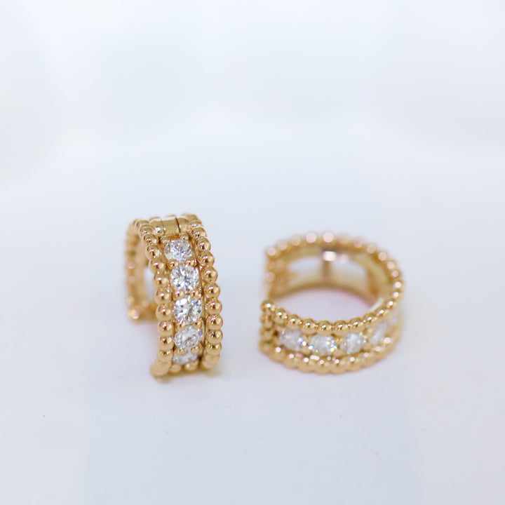 Beaded Eternity Lab Diamond Hoop Earrings Maxi