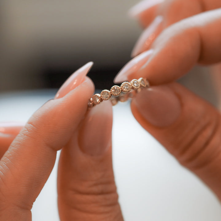 Bezel Cutting Set Full Eternity Band Lab Diamonds Ring