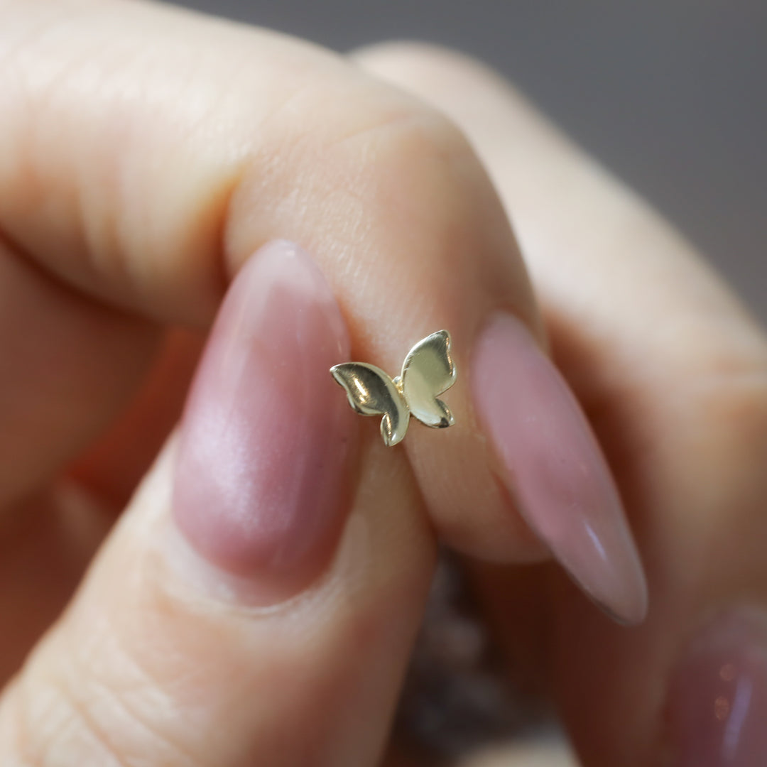 Butterfly Studs Earrings in 14K Solid Gold