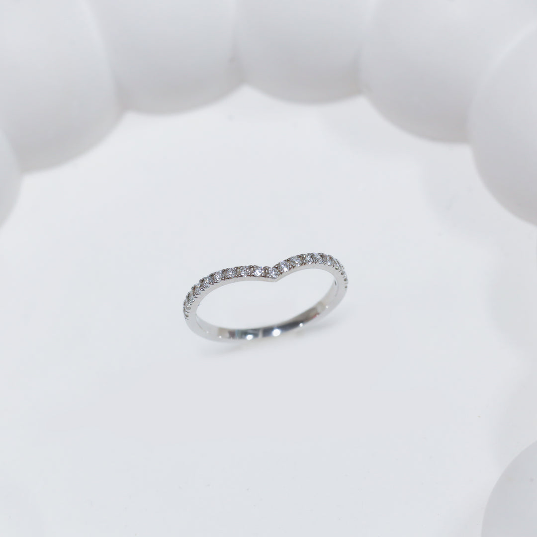 Chevron V Shape Lab Diamond Ring – Wedding Band Ring