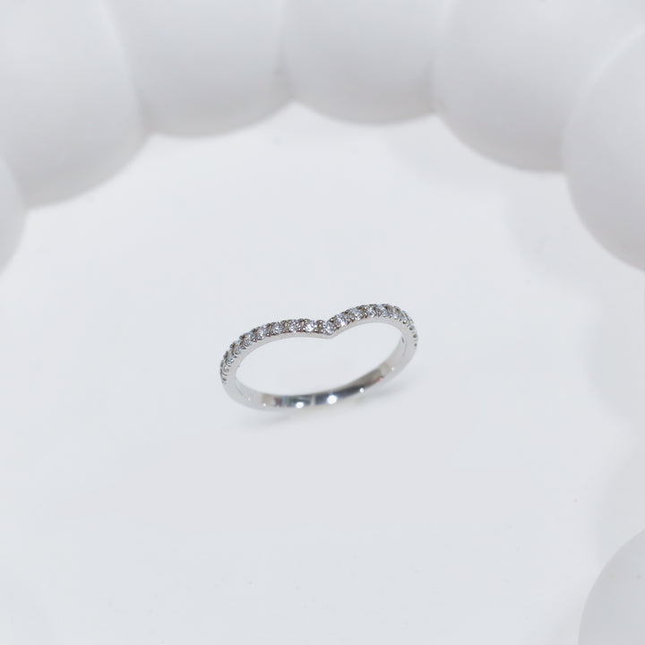 Chevron V Shape Lab Diamond Ring – Wedding Band Ring