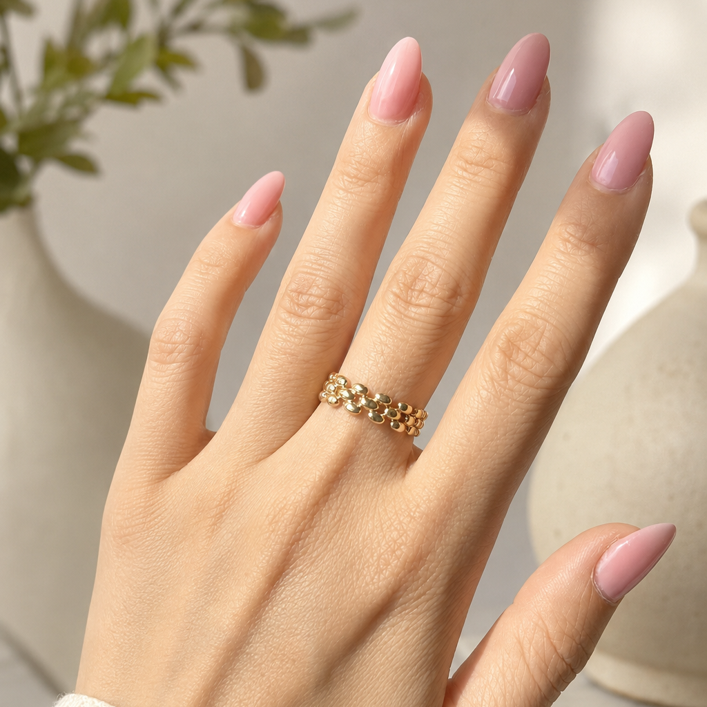 Flexible Chunky Chain Link Ring – 14K Solid Gold