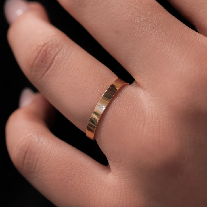 Classic Flat Solid 14K Gold Wedding Bands Ring - 2.5mm