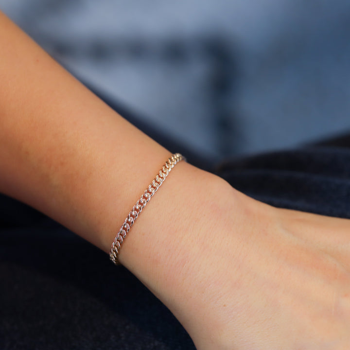 3mm Cuban Chain Bracelet in 14K Solid Gold