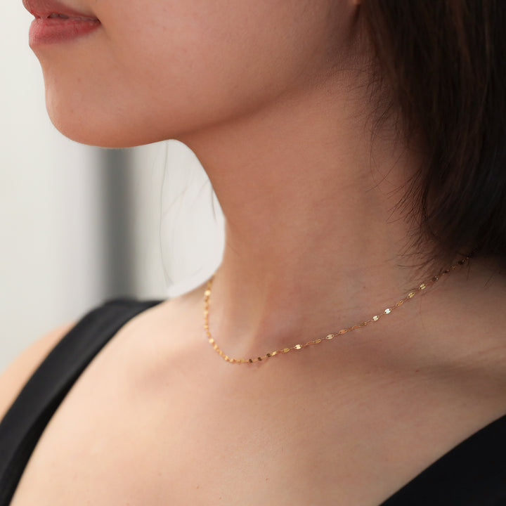 14K Solid Gold Necklace – Dainty Gold Chain for Layering Jewelry