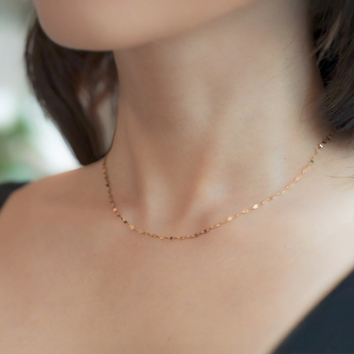 14K Solid Gold Necklace – Dainty Gold Chain for Layering Jewelry