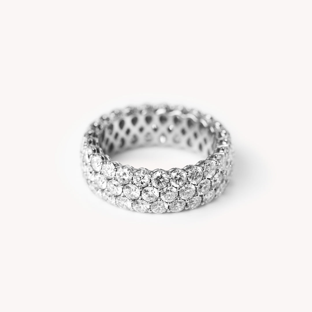 3 Row Pavé Lab-Grown Diamond Eternity Ring Band