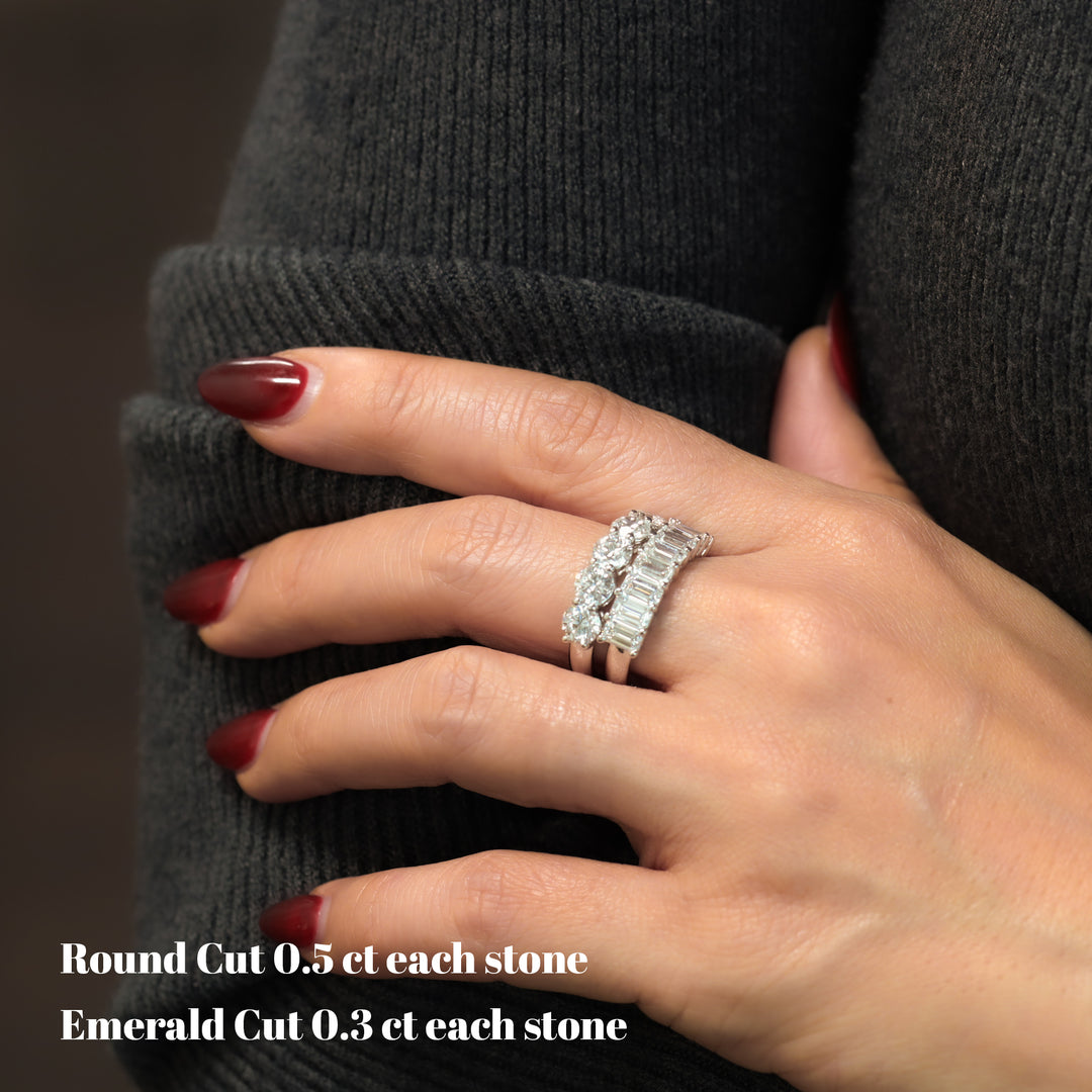 Lab-Grown Classic Diamond Half Eternity Ring – 5-Stone, 2.5 ctw.