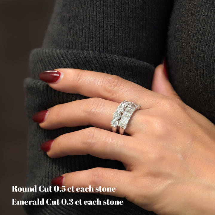 Lab-Grown Classic Diamond Half Eternity Ring – 5-Stone, 2.5 ctw.