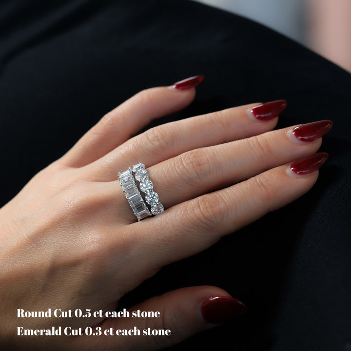 Lab-Grown Classic Diamond Half Eternity Ring – 5-Stone, 2.5 ctw.