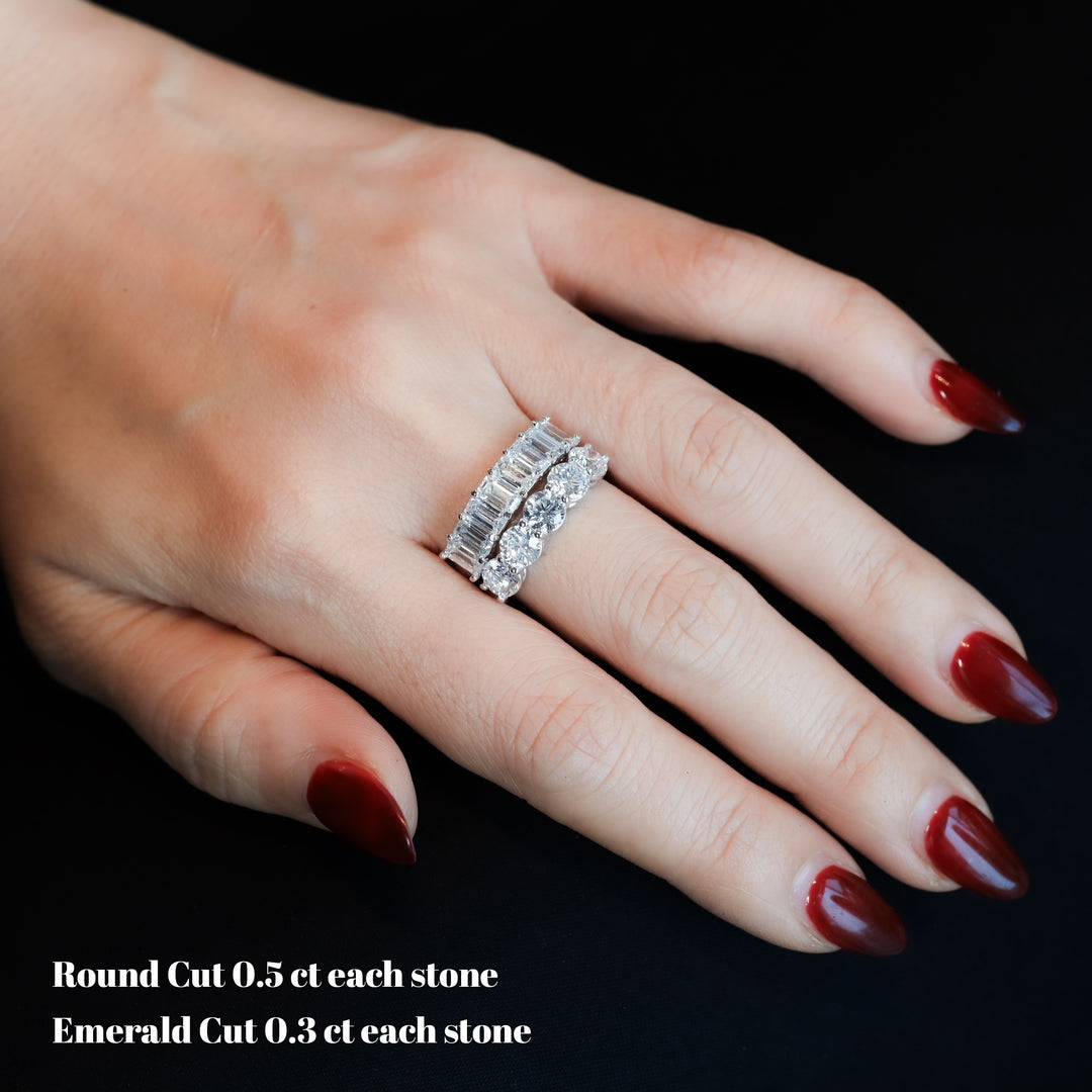 Lab-Grown Classic Diamond Half Eternity Ring – 5-Stone, 2.5 ctw.
