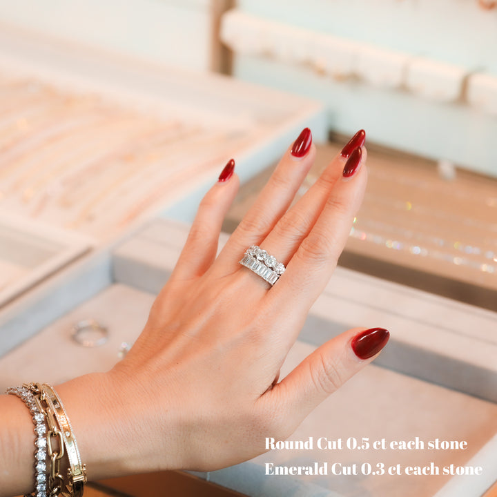 Lab-Grown Classic Diamond Half Eternity Ring – 5-Stone, 2.5 ctw.