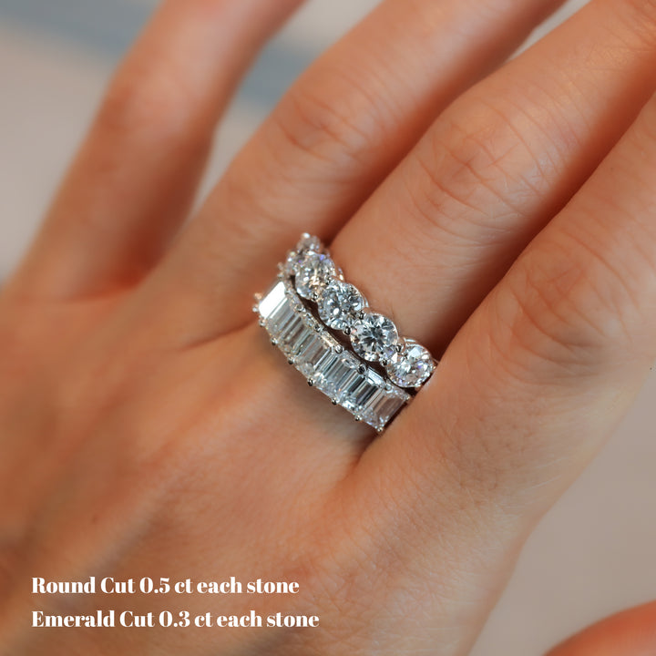 Lab-Grown Classic Diamond Half Eternity Ring – 5-Stone, 2.5 ctw.