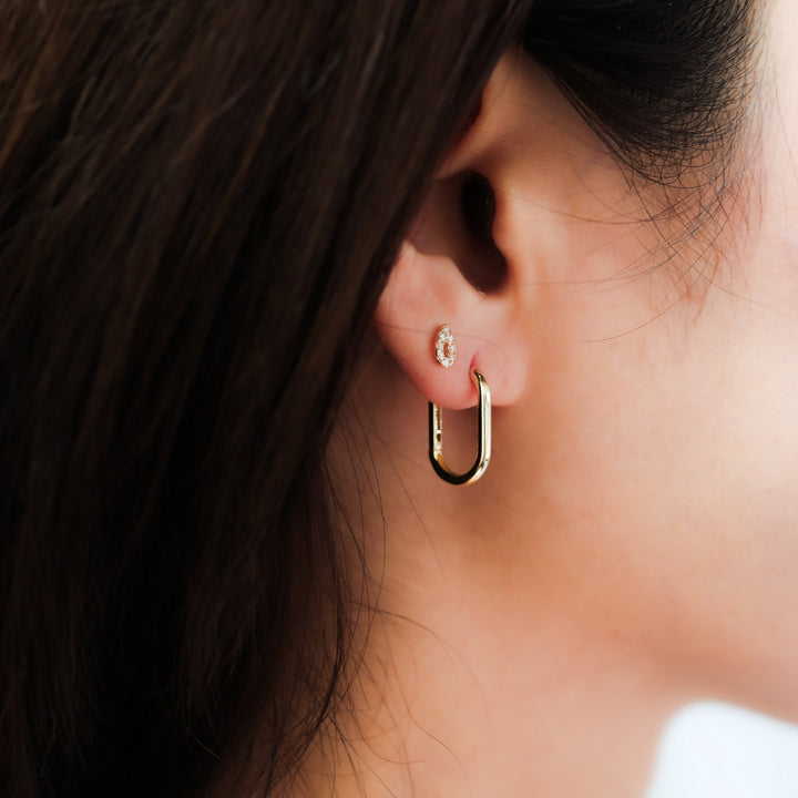 Halo Teardrop Stud Earrings – Pavé Diamond Pear Halo Studs in 14K Gold