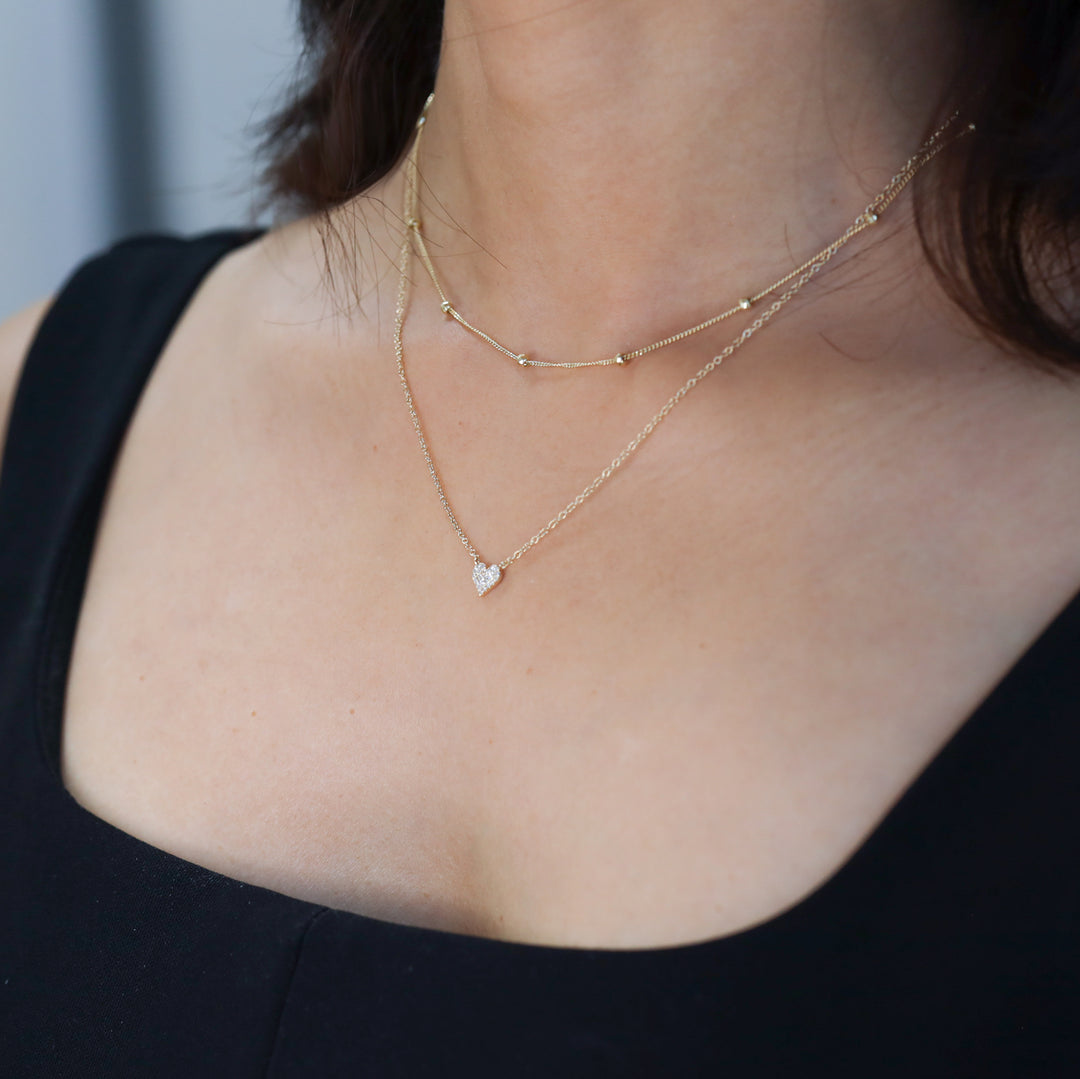 Diamond-Cut Disco Ball Station Chain Layering Necklace