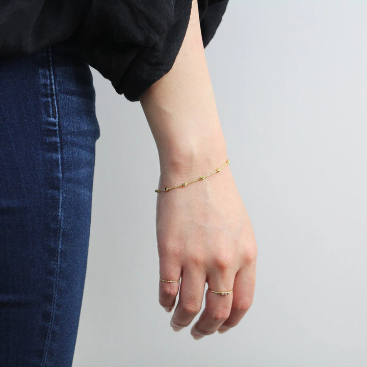 Beads by Yard Chain 14K Gold Bracelet