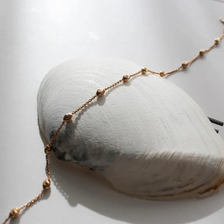 Beads by Yard Chain 14K Gold Bracelet