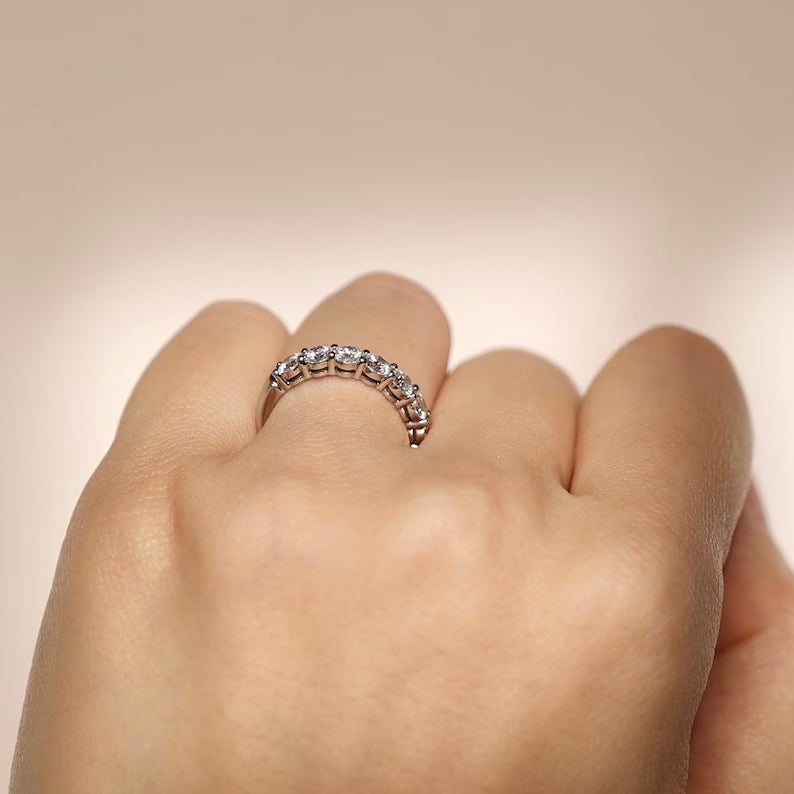 Lab-Grown Round-Cut Diamond Half Eternity Ring – 7-Stone - 1.4 ct. tw.