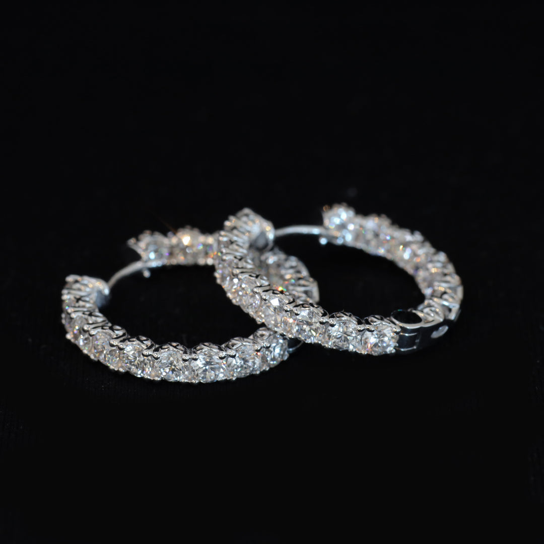 Inside Out Lab Diamond Round Hoops