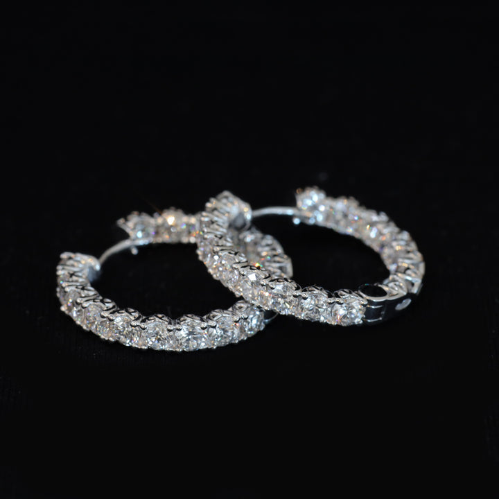 Inside Out Lab Diamond Round Hoops