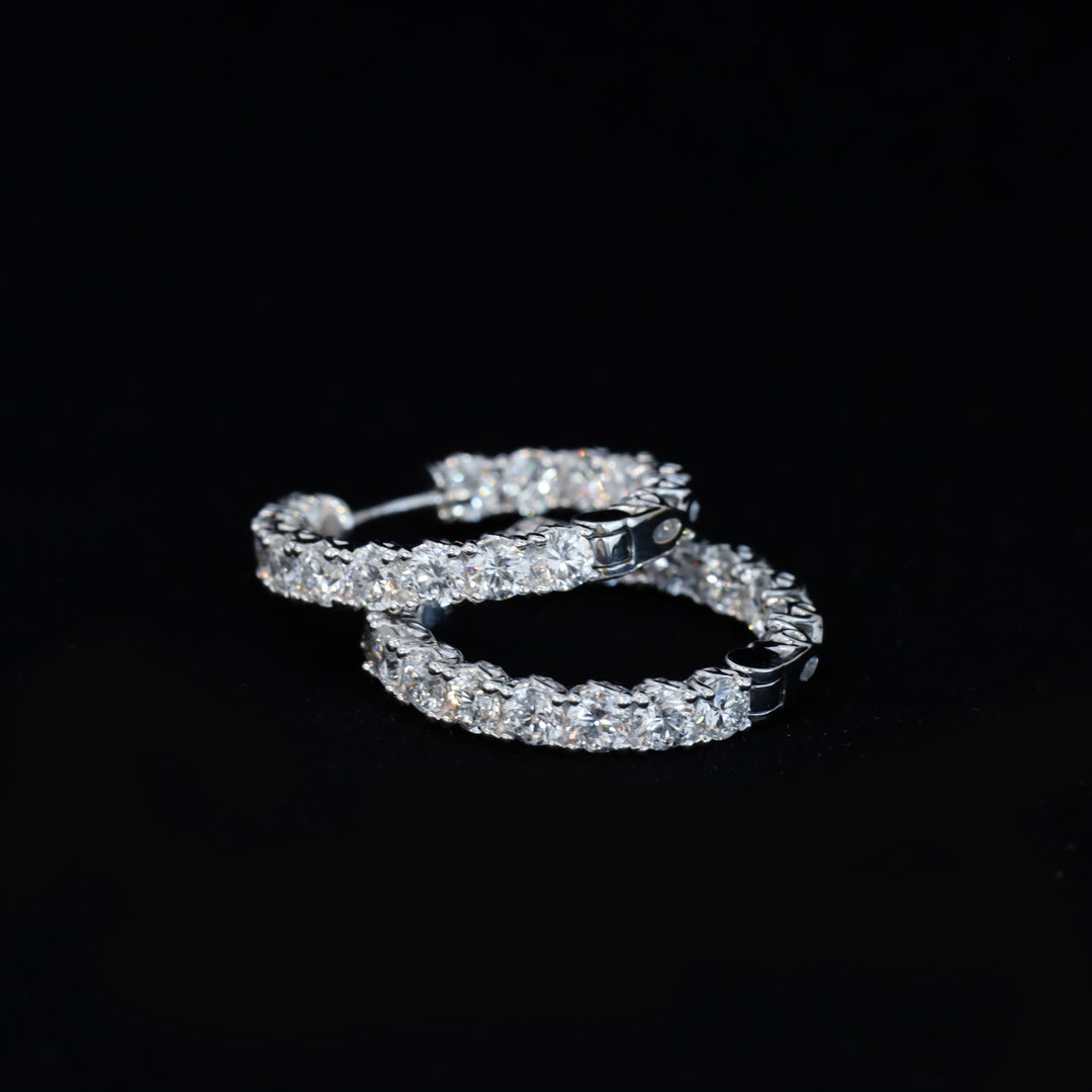 Inside Out Lab Diamond Round Hoops