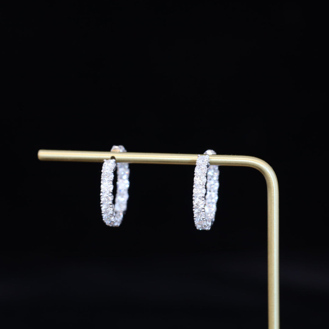 Inside Out Lab Diamond Round Hoops