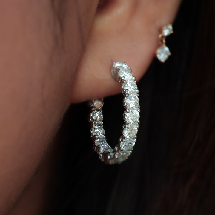 Inside Out Lab Diamond Round Hoops