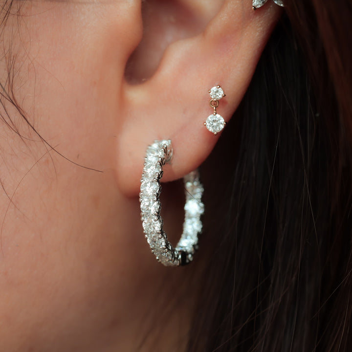 Inside Out Lab Diamond Round Hoops