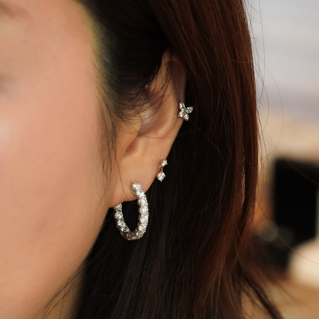 Inside Out Lab Diamond Round Hoops