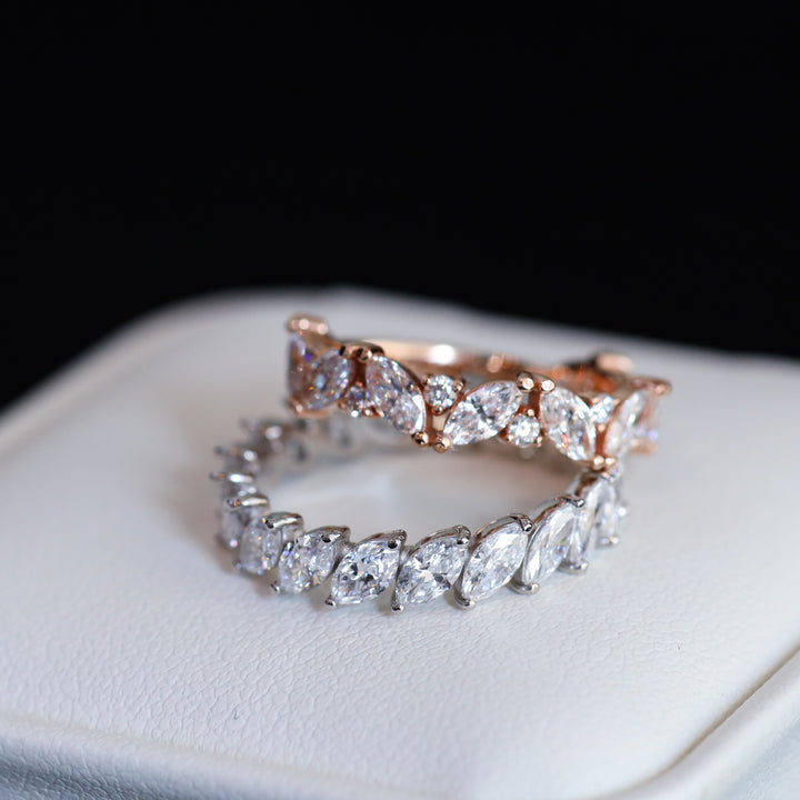 Marquise cut Lab Grown Diamond Eternity Ring Wedding Band 3 ct.tw.