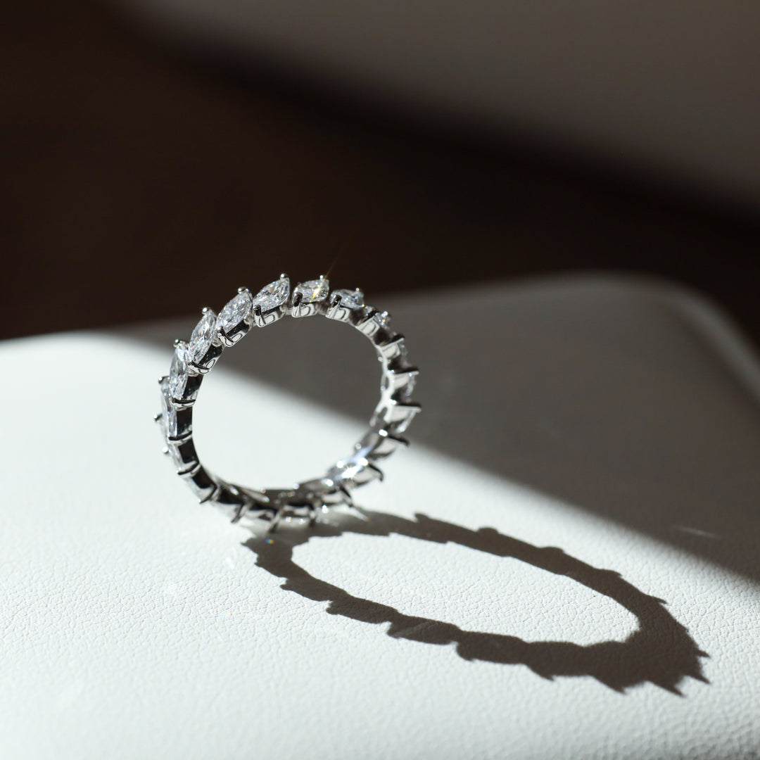 Marquise cut Lab Grown Diamond Eternity Ring Wedding Band 3 ct.tw.