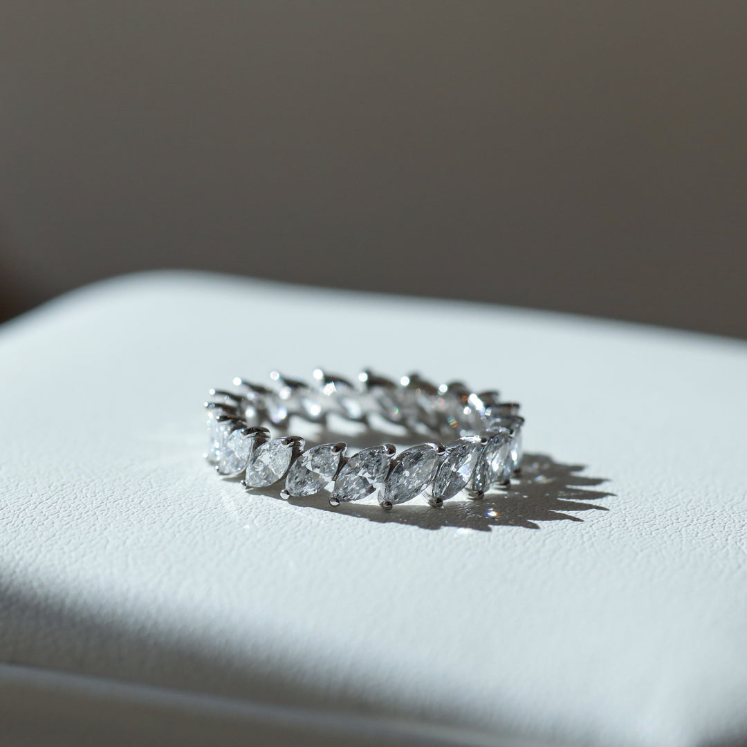 Marquise cut Lab Grown Diamond Eternity Ring Wedding Band 3 ct.tw.