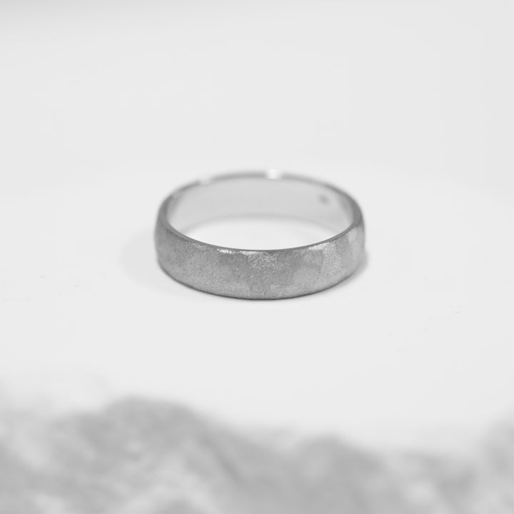 Hammered Textured Men's Wedding Band Ring