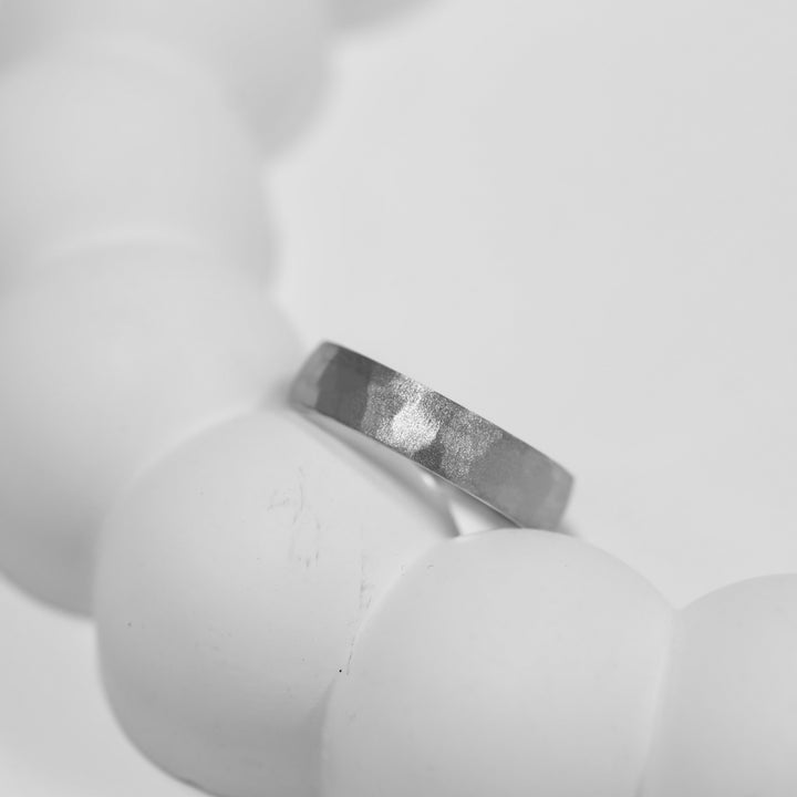 Hammered Textured Men's Wedding Band Ring
