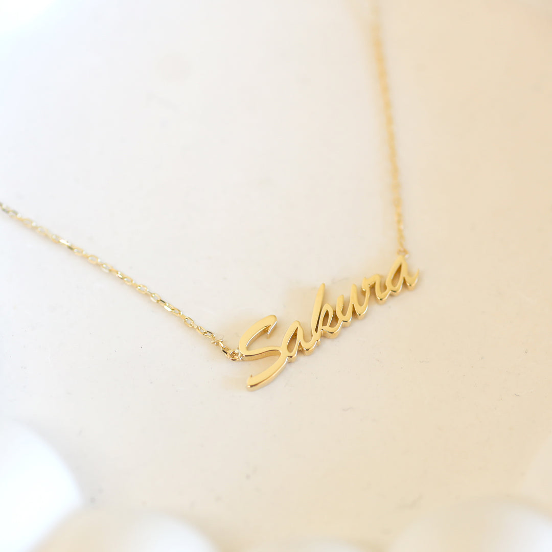 Personalized Name 14K Solid Gold Necklace