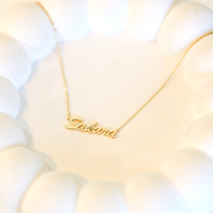 Personalized Name 14K Solid Gold Necklace